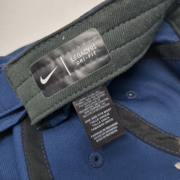 Nike Legacy91 Strapback Hat Blue One Size Embroidered Logo Swoosh - Picture 9 of 10